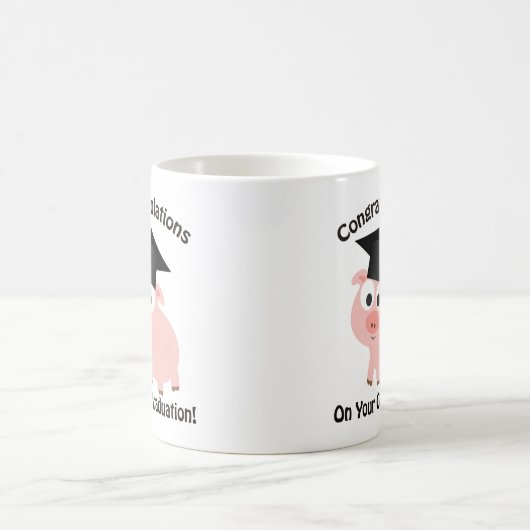 Glückwünsche auf Ihrem Abschluss! Schwein Kaffeetasse (Mittel)