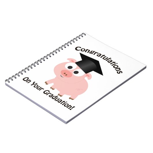 Glückwünsche auf Ihrem Abschluss! Schwein Notizblock (Linke Seite)