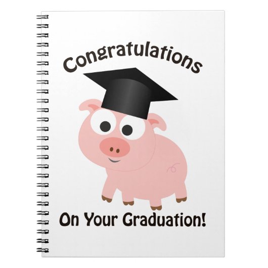 Glückwünsche auf Ihrem Abschluss! Schwein Notizblock (Vorderseite)