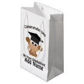 Glückwünsche auf Ihrem Abschlussaffen Kleine Geschenktüte (Vorderseite Schrägansicht)