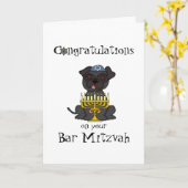 Glückwünsche auf Ihrem Bar Mitzvah-Mops Hund Karte (Gelbe Blume)