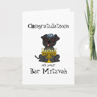 Glückwünsche auf Ihrem Bar Mitzvah-Mops Hund Karte