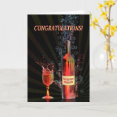 Glückwünsche auf Ihrem Boobjob, Wein spritzend Karte (Gelbe Blume)