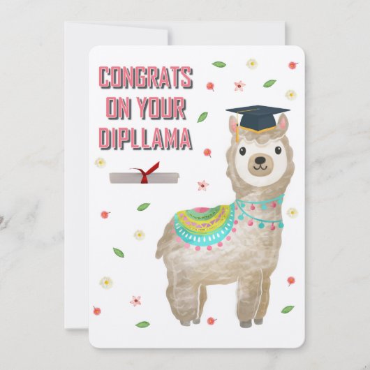 GLÜCKWÜNSCHE AUF IHREM DIPLLAMA! FEIERTAGSKARTE (Vorderseite)