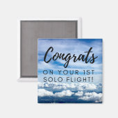 Glückwünsche auf Ihrem ersten Solo-Fliegenmagneten Magnet (Vorderseite/Rückseite)