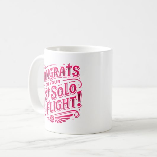 Glückwünsche auf Ihrem ersten Solo-Flug Kaffeetasse (Vorderseite Links)