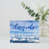 Glückwünsche auf Ihrem ersten Solo-Flug Postkarte (Stehend Vorderseite)