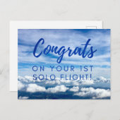 Glückwünsche auf Ihrem ersten Solo-Flug Postkarte (Vorne/Hinten)