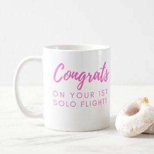 Glückwünsche auf Ihrem ersten Solo - Pink Anpassba Kaffeetasse