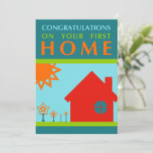 Glückwünsche auf Ihrem ersten Zuhause Einladung (Stehend Vorderseite)