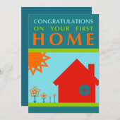 Glückwünsche auf Ihrem ersten Zuhause Einladung (Vorne/Hinten)