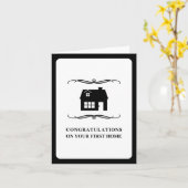 Glückwünsche auf Ihrem ersten Zuhause: Mod-Zuhause Karte (Gelbe Blume)