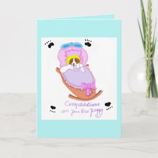 Glückwünsche auf Ihrem neuen Welpen Karte (Vorderseite)