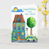 Glückwünsche auf Ihrem neuen Zuhause Karte (Gelbe Blume)