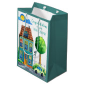 Glückwünsche auf Ihrem neuen Zuhause-Medium Mittlere Geschenktüte (Rückseite Schrägansicht)