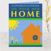 Glückwünsche auf Ihrem neuen Zuhause (Modformen) Karte (Gelbe Blume)