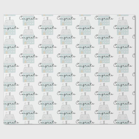 Glückwünsche auf Ihrem neuen Zuhause-Wrapper Geschenkpapier (Flach)