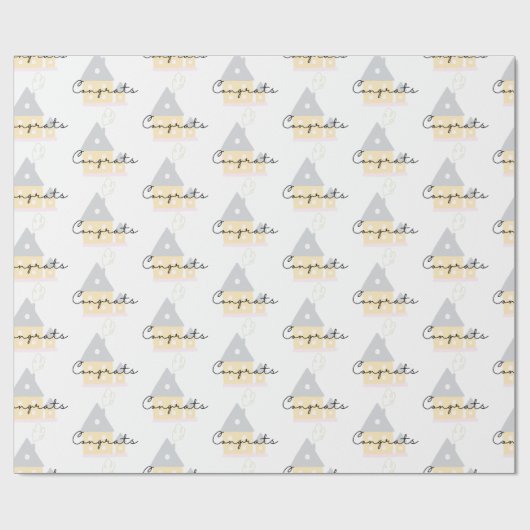 Glückwünsche auf Ihrem neuen Zuhause-Wrapper Geschenkpapier (Flach)