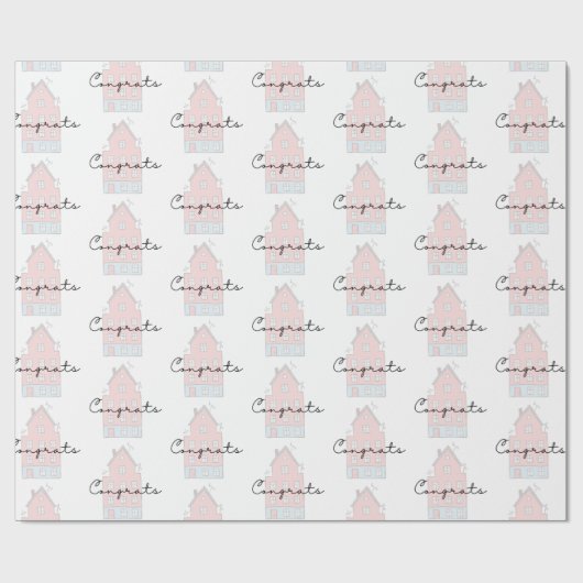 Glückwünsche auf Ihrem neuen Zuhause-Wrapper Geschenkpapier (Flach)