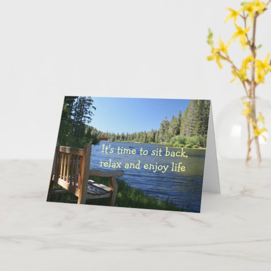 Glückwünsche auf Ihrem Ruhestand, Bank, See Karte (Gelbe Blume)