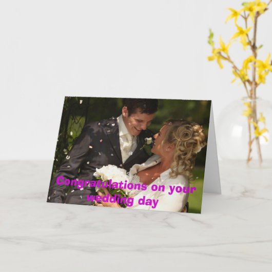 Glückwünsche auf Ihrem weddin… Karte (Gelbe Blume)