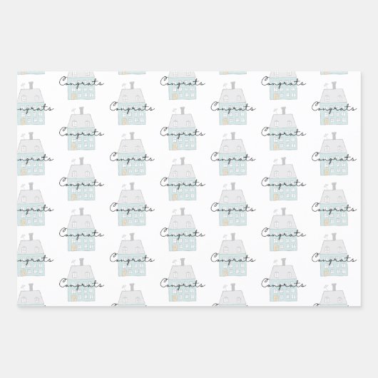 Glückwünsche auf Ihren neuen Zuhause-Wrapping Pape Geschenkpapier Set (Vorderseite 2)