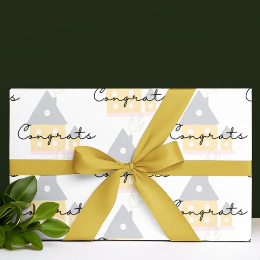 Glückwünsche auf Ihren neuen Zuhause-Wrapping Pape Geschenkpapier Set