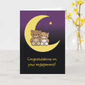 Glückwünsche auf Ihren Verlobungsbären Karte (Gelbe Blume)