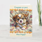 Glückwünsche auf Ihrer neuen Welpe Karte (Vorderseite)