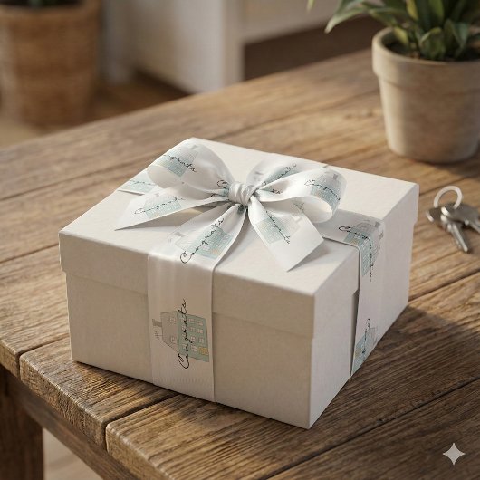 Glückwünsche auf Ihrer neuen Zuhause-Multifunktion Satinband