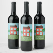 Glückwünsche auf Ihrer neuen Zuhause Niedlich Hous Weinetikett (Flaschen)