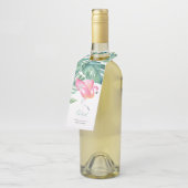 Glückwünsche auf Ihrer neuen Zuhause Rosa Flamingo Flaschenanhänger (Angewinkelt)