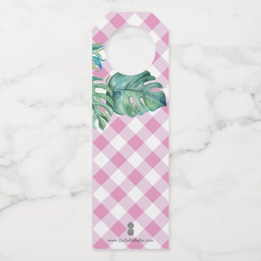 Glückwünsche auf Ihrer neuen Zuhause Rosa Flamingo Flaschenanhänger (Rückseite)