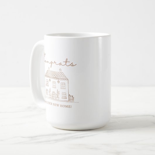 Glückwünsche auf Ihrer neuen Zuhause-Tasse Kaffeetasse (Vorderseite Links)