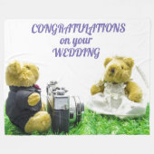 GLÜCKWÜNSCHE auf Ihrer WEDD Fleecedecke (Vorderseite (Horizontal))