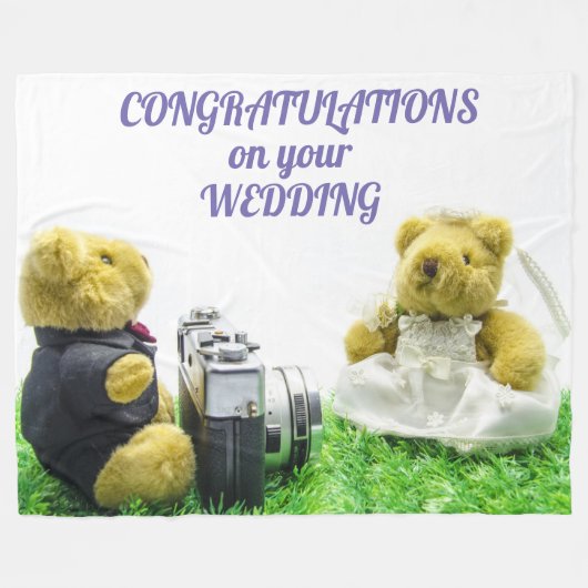 GLÜCKWÜNSCHE auf Ihrer WEDD Fleecedecke (Vorderseite (Horizontal))