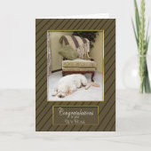 GLÜCKWÜNSCHE AUF NEUEM ZUHAUSE - Hund, der auf Karte (Vorderseite)