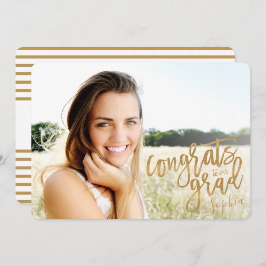 GLÜCKWÜNSCHE AUF UNSEREM GRAD-SCRIPT-ABSCHLUSS ANKÜNDIGUNG (Vorne/Hinten)