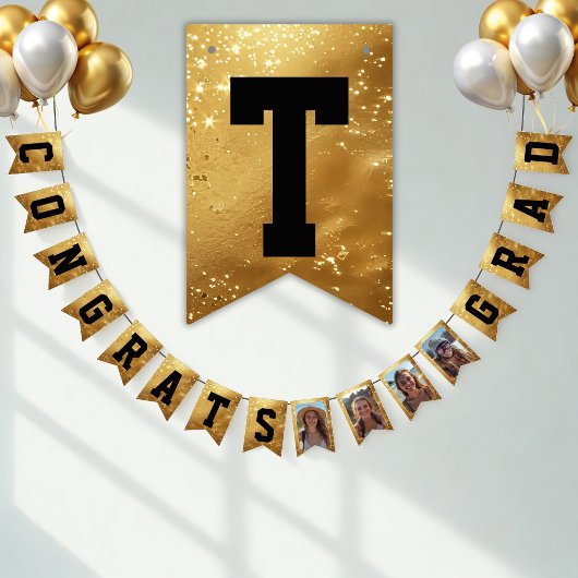 Glückwünsche aus falschem Gold FUNKENDE PARTY! Wimpelkette