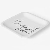 Glückwünsche aus schwarzem Abschluss auf Weiß Pappteller (Gewinkelt)