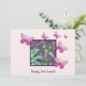 Glückwünsche bereit, Set, lernen! Zurück zur Schul Einladung (Stehend Vorderseite)