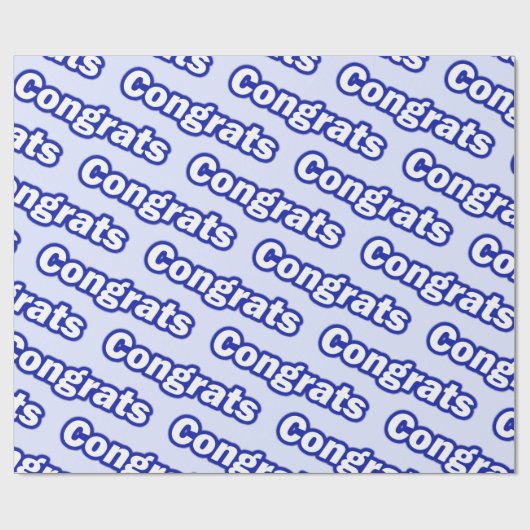 Glückwünsche (blauer Hintergrund) Geschenkpapier (Flach)