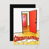 Glückwünsche Comic Tür Einladung (Vorne/Hinten)