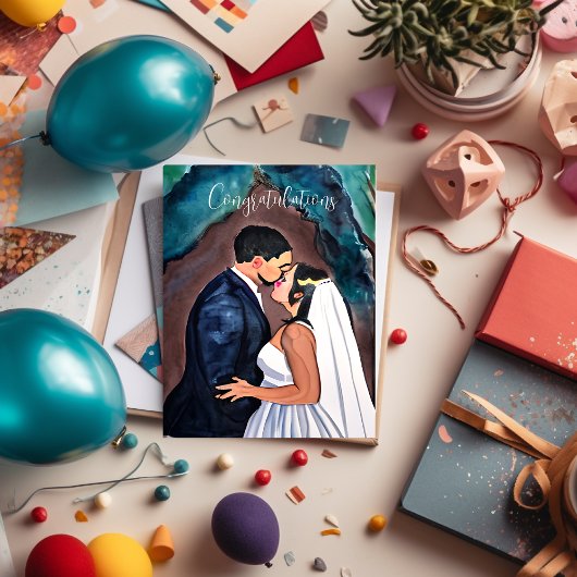 Glückwünsche | Couple's Wedding Kiss Karte