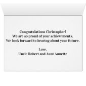 Glückwünsche, die Abschluss-neuen Job Wedding sind (Innenansicht Horizontal (Unten))