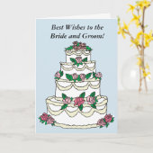 Glückwünsche, die beste Wünsche BRAUT u. BRÄUTIGAM Karte (Gelbe Blume)