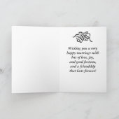 Glückwünsche, die beste Wünsche BRAUT u. BRÄUTIGAM Karte (Innenseite)