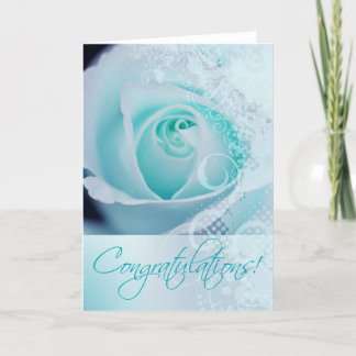 Glückwünsche, die Brautspitze-Rose (Aqua, Wedding Feiertagskarte