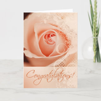 Glückwünsche, die Brautspitze-Rose (Pfirsich, Feiertagskarte
