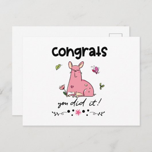 Glückwünsche, die du getan hast Funny Cartoon Fran Postkarte (Vorne/Hinten)